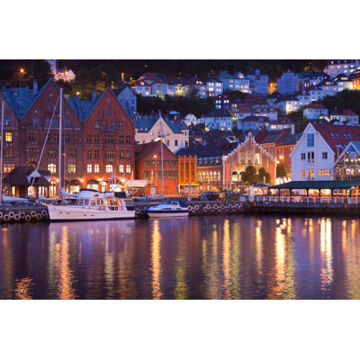 Vinny Scenery Of Bryggen by Scanrail - Wrapped Canvas Print