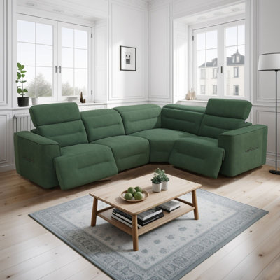 Kating Upholstered Reclining L-Shaped Sectional Symmetrical