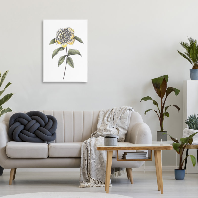 Camellia Flower Illustration Canvas, design by Cecilia Battaini, 24" H x 16" W