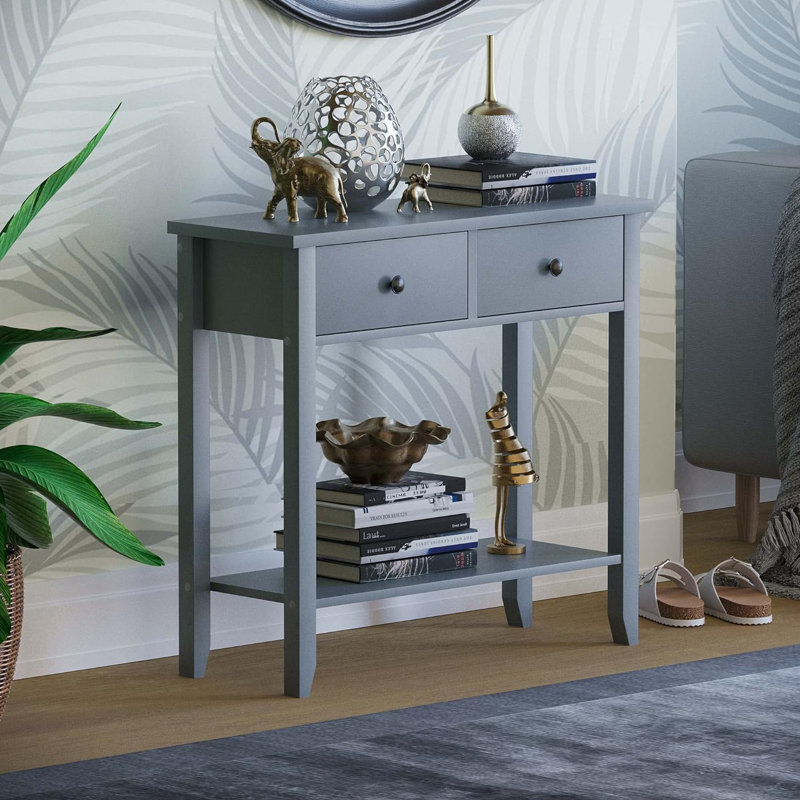 Clichy Console Table for Hallway & Living Room Furniture, Grey, 74 H x 80 W x 30 D cm