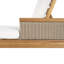 Chaise longue d'extérieur en bois d'acacia massif 76,8 po avec dossier réglable et coussin imperméable - Chaise longue côtière moderne résistante aux intempéries