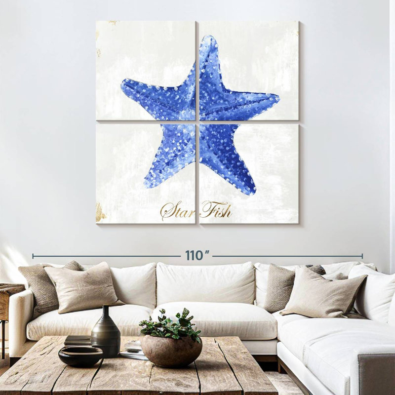 Brampt Blue Starfish, 74" H x 74" W