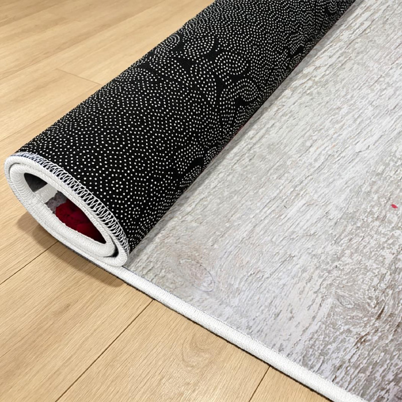 Brown Wood Roses Rose Anniversary Flower Red Love Abstract Romantic Machine Washable Indoor Area Rug, Rectangle 39" x 63"