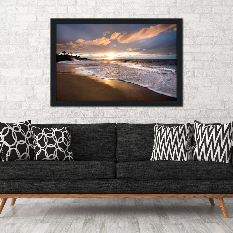 «Sunset Beach» par Danita Delimont - photographie, Cadre espresso, H 27,5 po x l 39,5 po x P 0,75 po