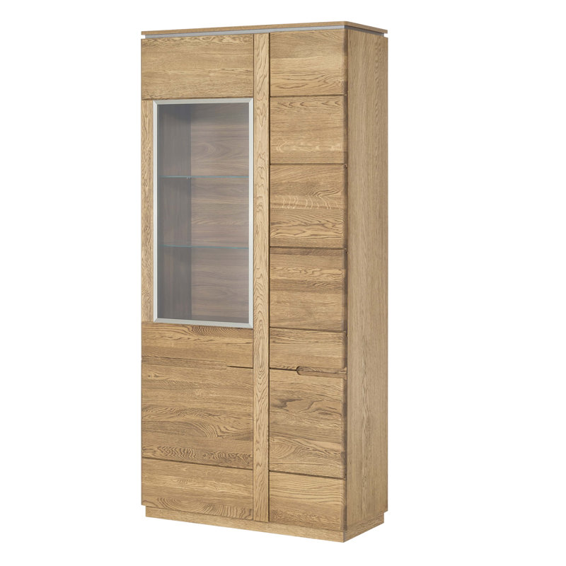 Montenegro Solid + Manufactured Oak Wood 2-Door Display Cabinet