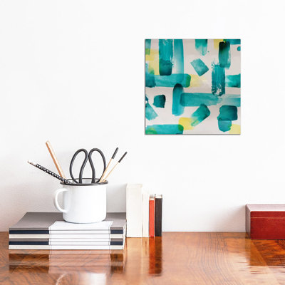 Aqua Abstract Square I by Northern Lights - Wrapped Canvas Gallery-Wrapped Canvas Giclée