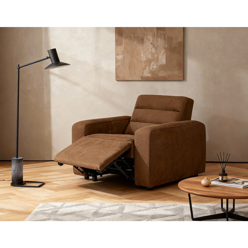 Fauteuil inclinable en cuir pleine fleur surdimensionné de 46 po à double alimentation avec gravité zéro et commandes indépendantes
