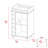 Dukat Bar Cart,Two Shelves, Six Built-in Wine Rack, Four Casters-824313900
