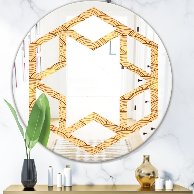 Miroir mural avec cadre étoile hexagonale, 23,6 po x 23,6 po