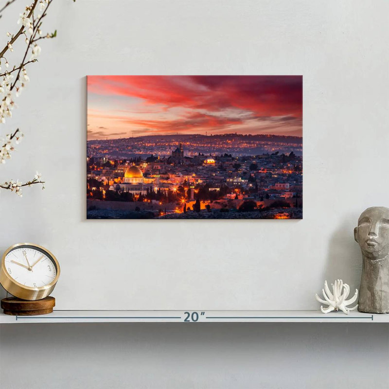 Hannes Jerusalem At Sunset, 8" H x 12" W
