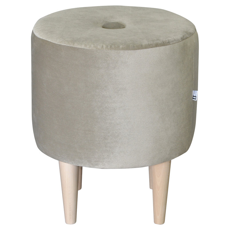Solid + Manufactured Wood Accent Stool, Cream