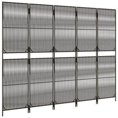 Arlmont & Co. Room Divider 5 Panels Poly Rattan by Arlmont & Co.