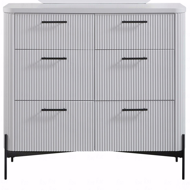 Commode 6 tiroirs, Blanc