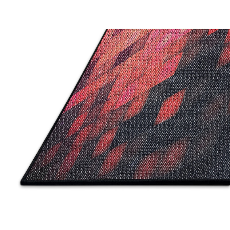 Tapis rouge / noir Power Loom, Rectangle 7 pi x 9 pi