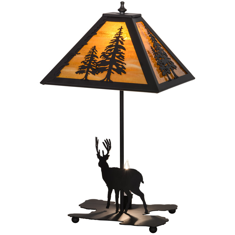 Cerf haut 21 "avec lampe de table lumineuse
