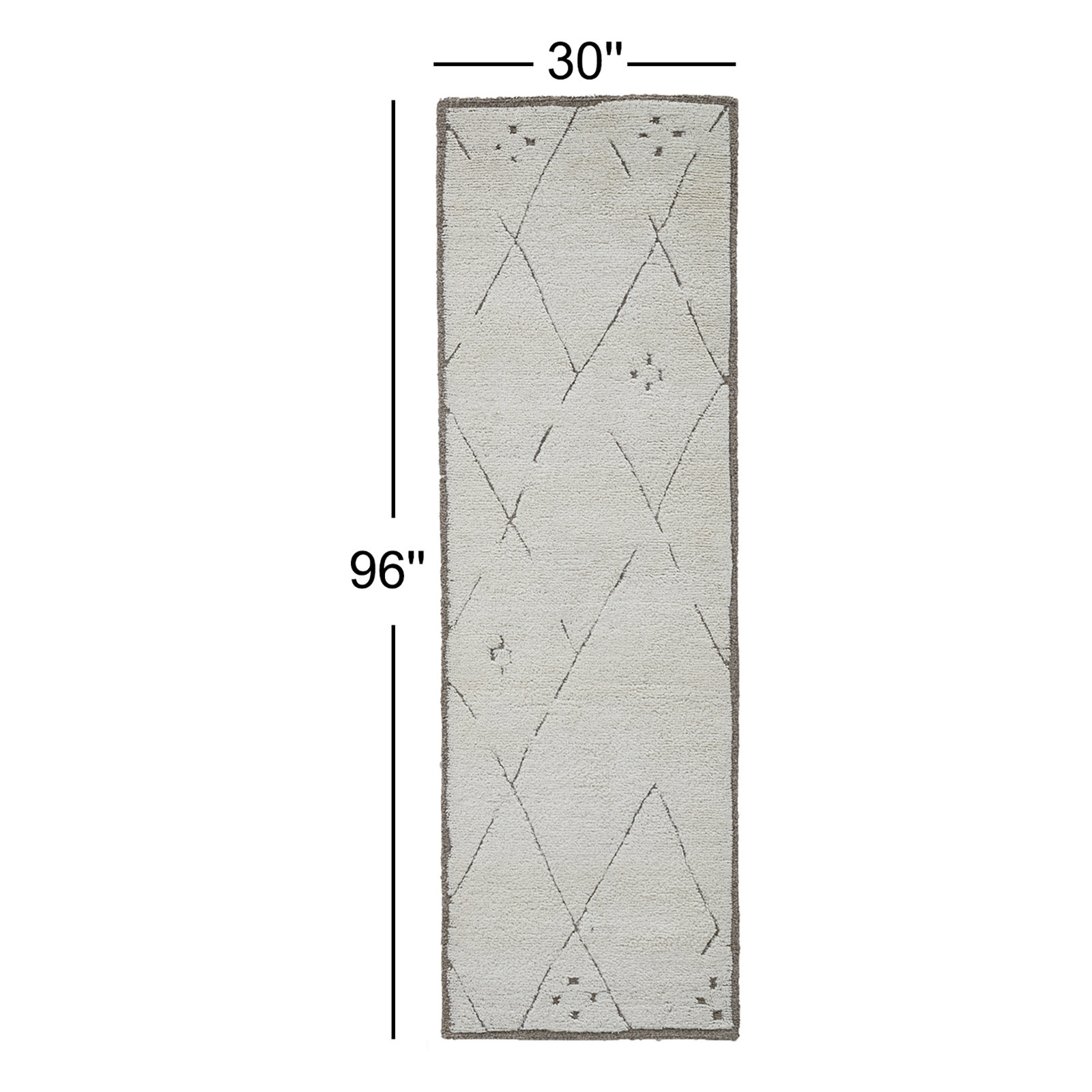 Carolan Brown Gray Hand-Tufted Wool Rug, Runner 2'6" x 8'