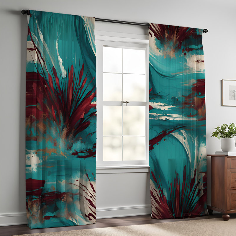 Paire de rideaux semi-transparents en polyester Gowon, L 40 po x L 82 po