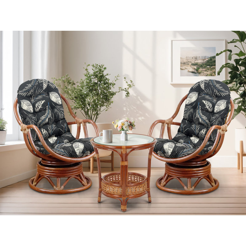 Chaise berçante Anairis, Black Leaf, Bois médium