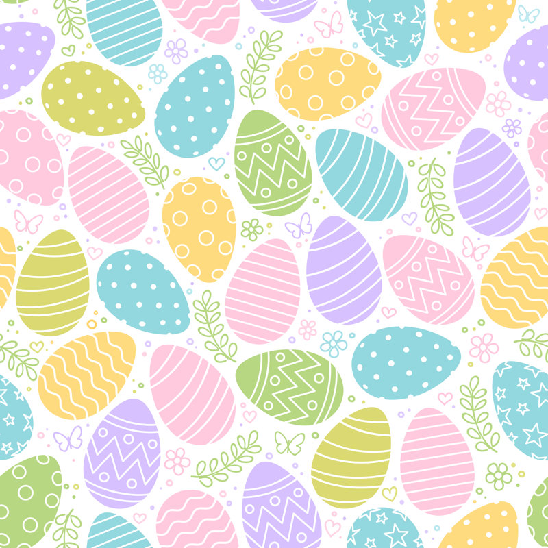 Seamless Pattern Of Easter Eggs by Paci77 - Wrapped Canvas Print, 76cm H x 76cm W
