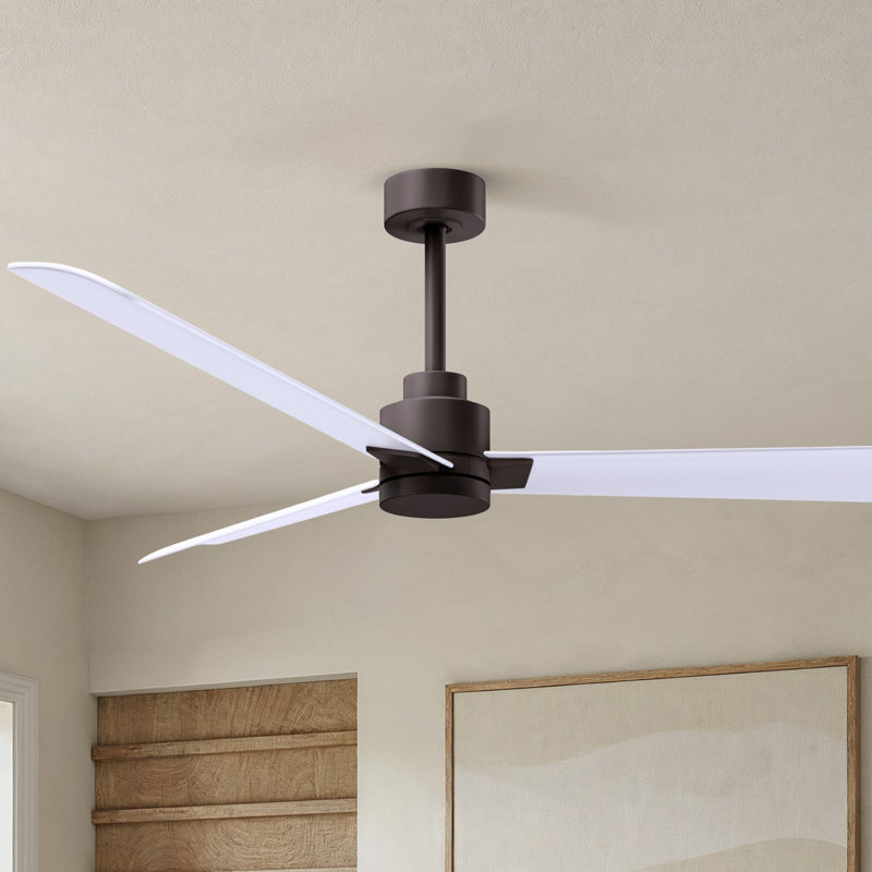 Ventilateur de plafond Alessandra, Blanc mat, Bronze texturé