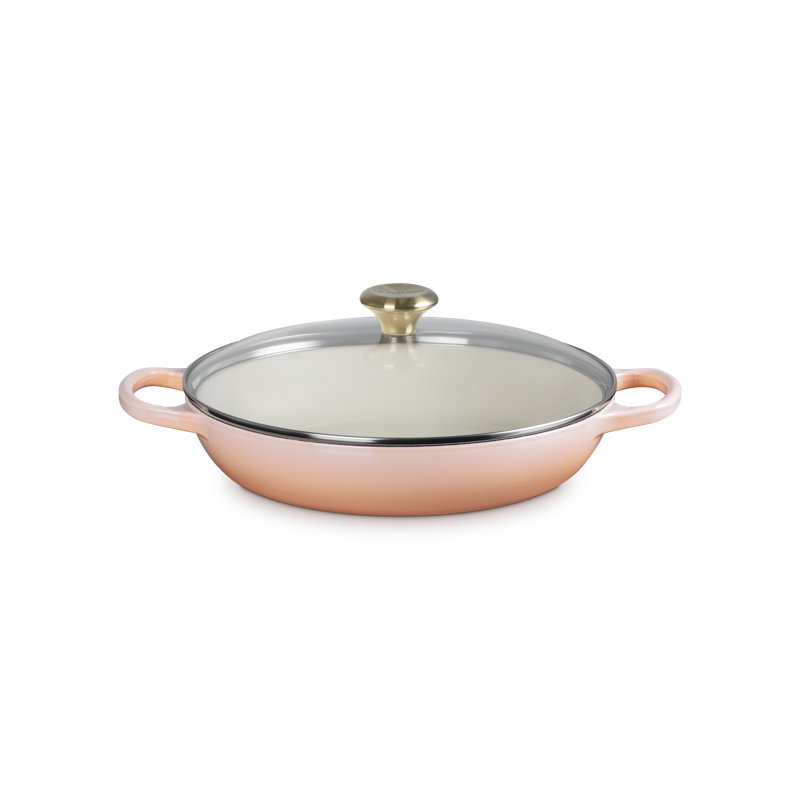 Le Creuset Enameled Cast Iron Signature Round Braiser With Glass Lid, Peche