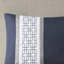Édredon grand bleu marine - motif brodé 8 pièces de style hôtelier avec coussins décoratifs Facile à coordonner Décoration de chambre à coucher Lavable à la machine 8 couleurs brodées, taies décoratives, Euro élégant