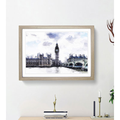 The Houses of Parliament London in Abstract - Picture Frame Painting Print