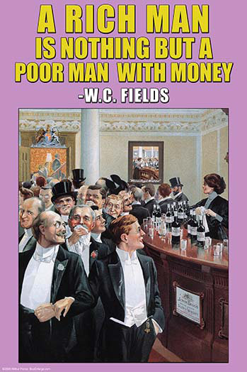 « a rich man is nothing » par wilbur pierce, affiche rétro, H 42 po x l 28 po x P 1,5 po