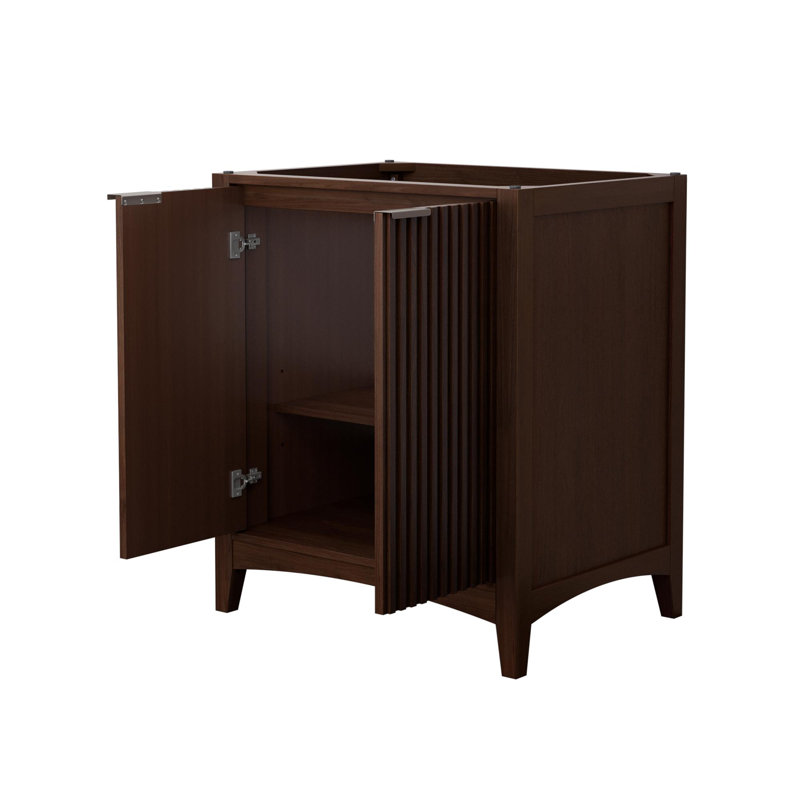 Base de meuble-lavabo simple autoportante 29,25 po Palmilla seulement, Nickel brossé, Brun