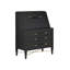 Verona - Three-Drawer Secretary Desk - Black, Natural, Champagne, Silver