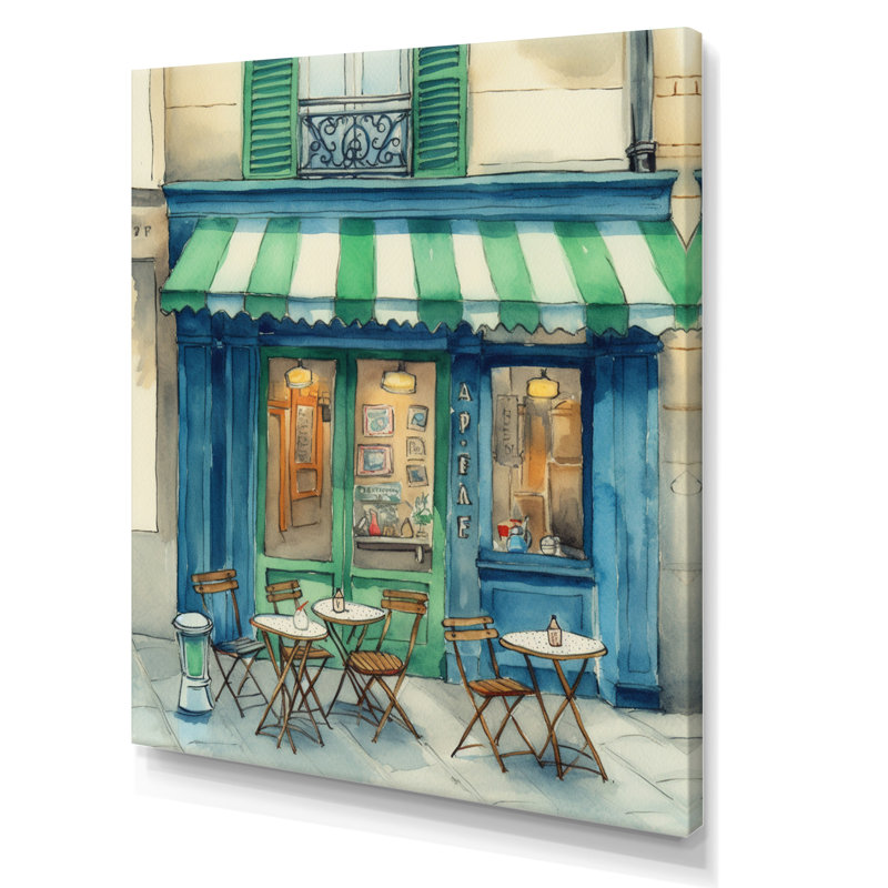 Croissant et café à Paris - France, art mural, Toile tendue, H 40 po x l 30 po x P 1,5 po