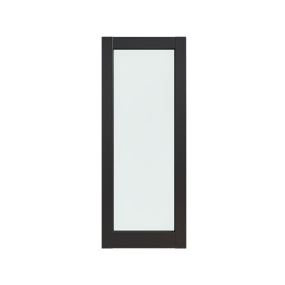 Porte intérieure en verre givré 1-Lite 32 po x 80 po pour garde-manger, buanderie, garde-robe, cuisine, dérivation, porte à dalle de poche sans quincaillerie, noir