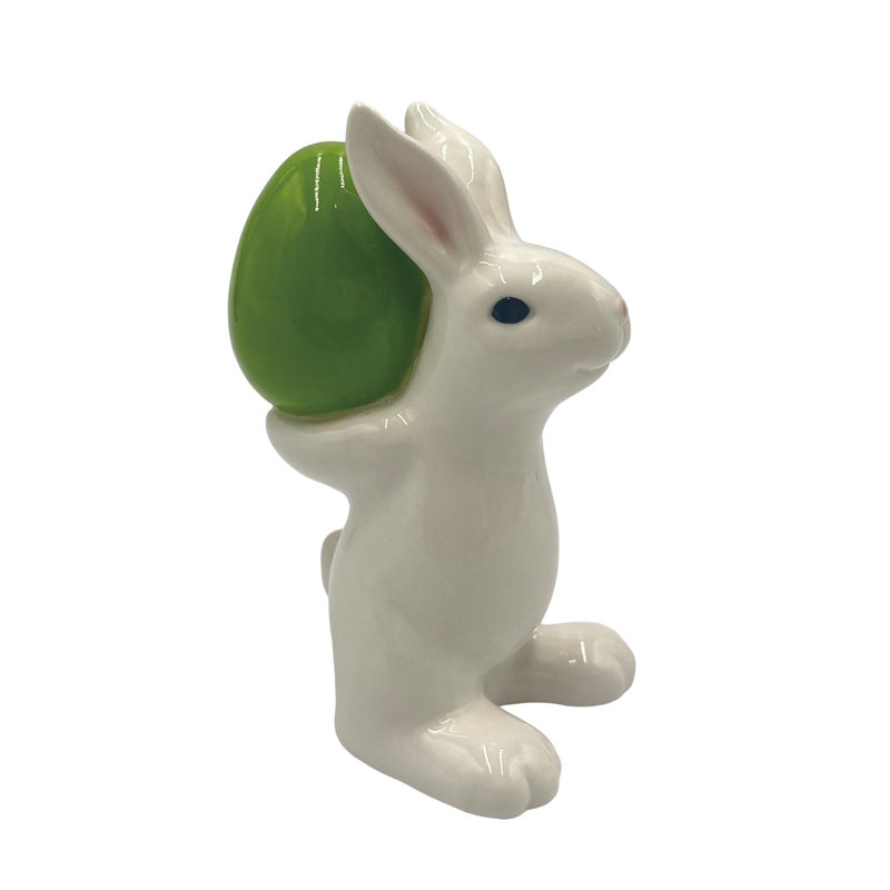  Ceramic Easter Bunny w/Cabbage Figurines Home Decorations Easter