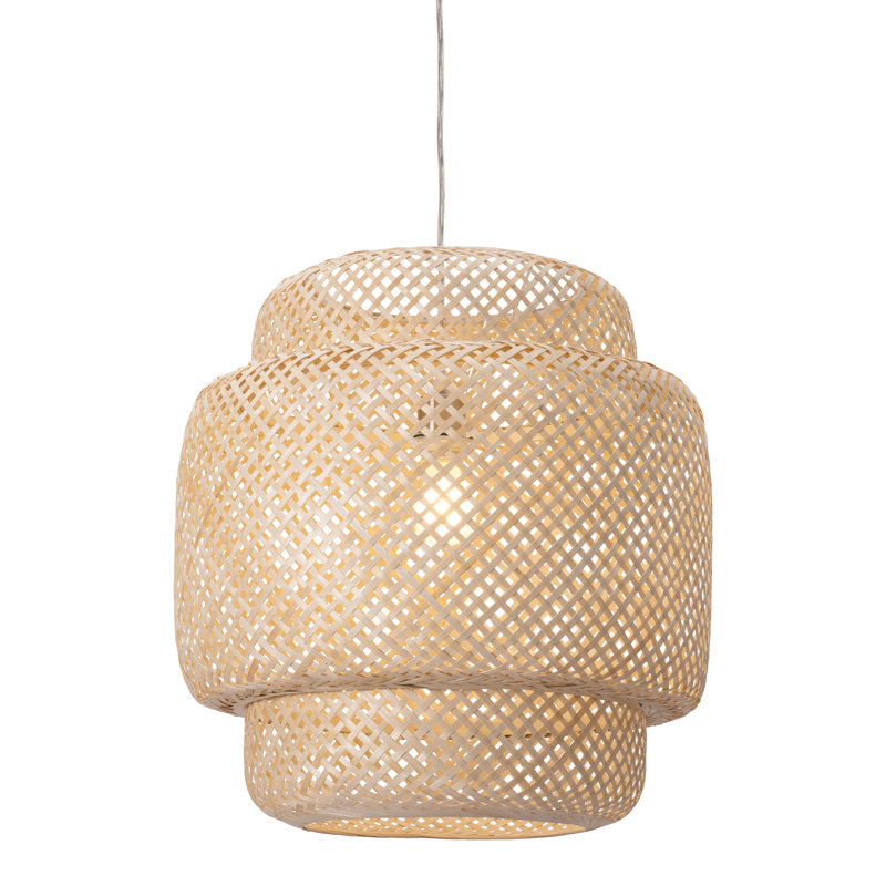 Natural Woven Polyester Straw Drum Ceiling Pendant Light