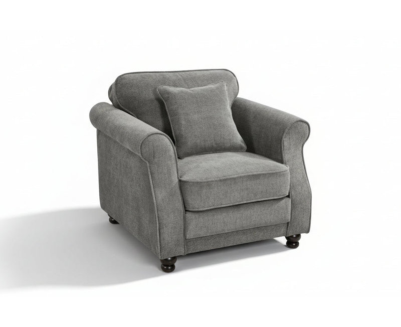 Baldemar Upholstered Armchair, Dark Grey