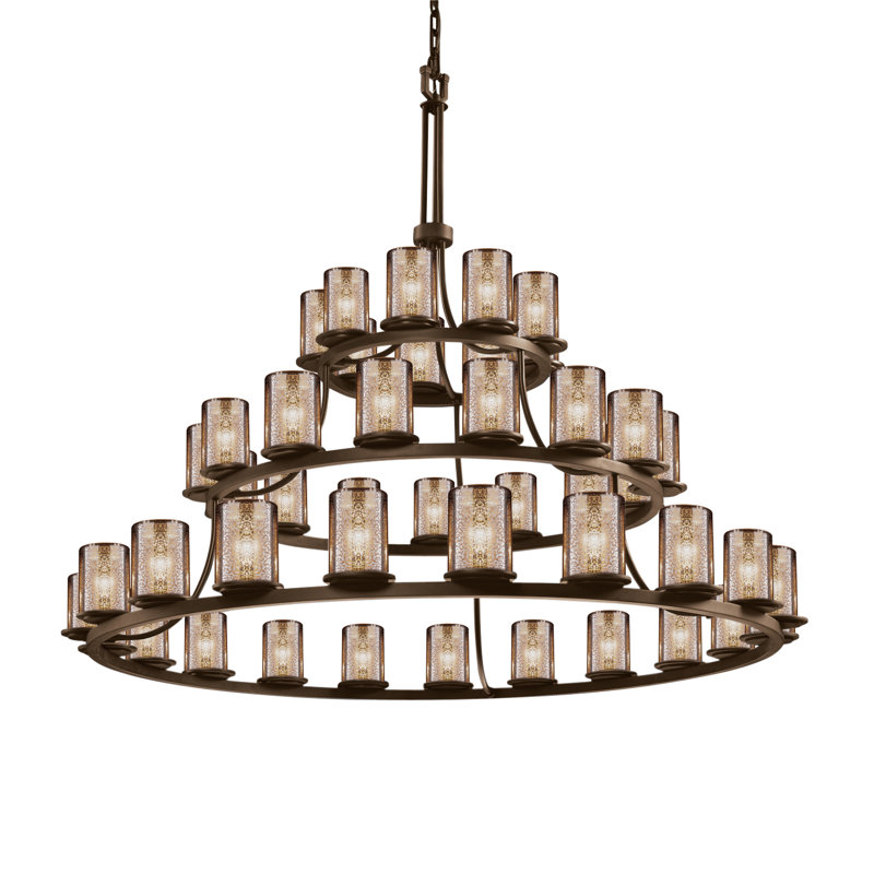 Lustre 45 lumières Fusion Dakota, Bronze foncé