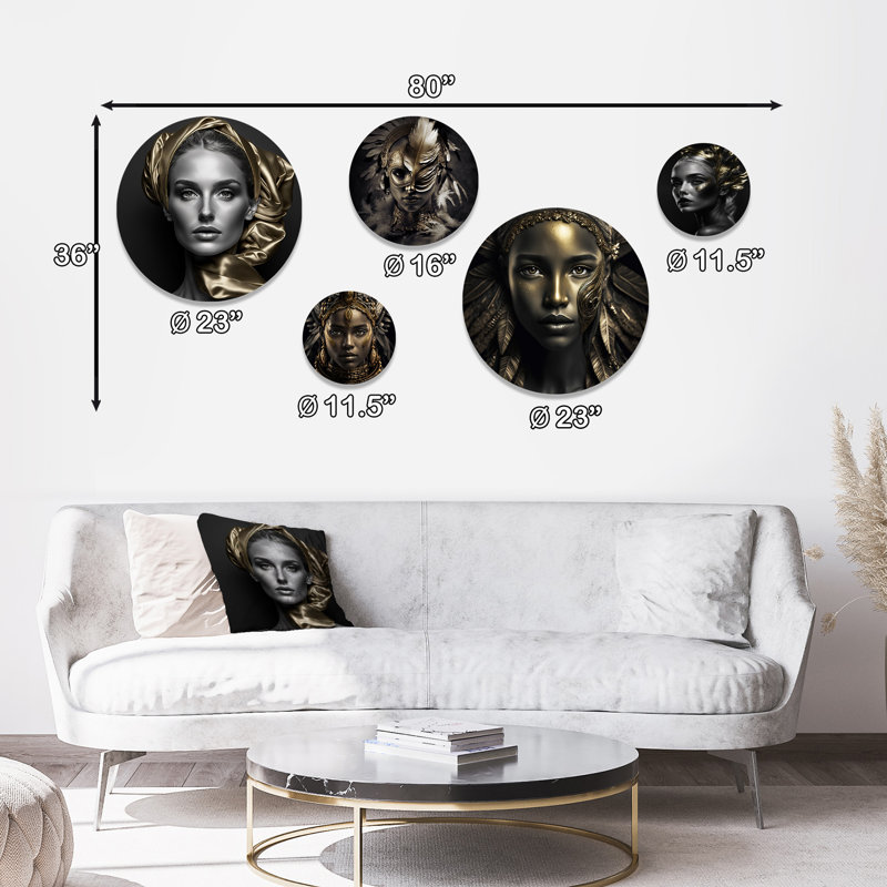 Ensemble de 5 décorations murales femme I