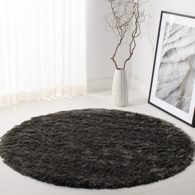 Tapis titane touffeté à la main Cimah , Rond 4 pi