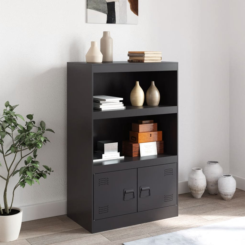 Alonah Steel Accent Cabinet, Black