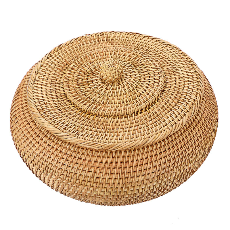 Round Rattan Boxes with Lid