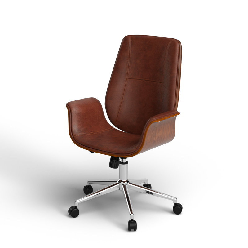 Chaise de travail pivotante Chanette, Brun