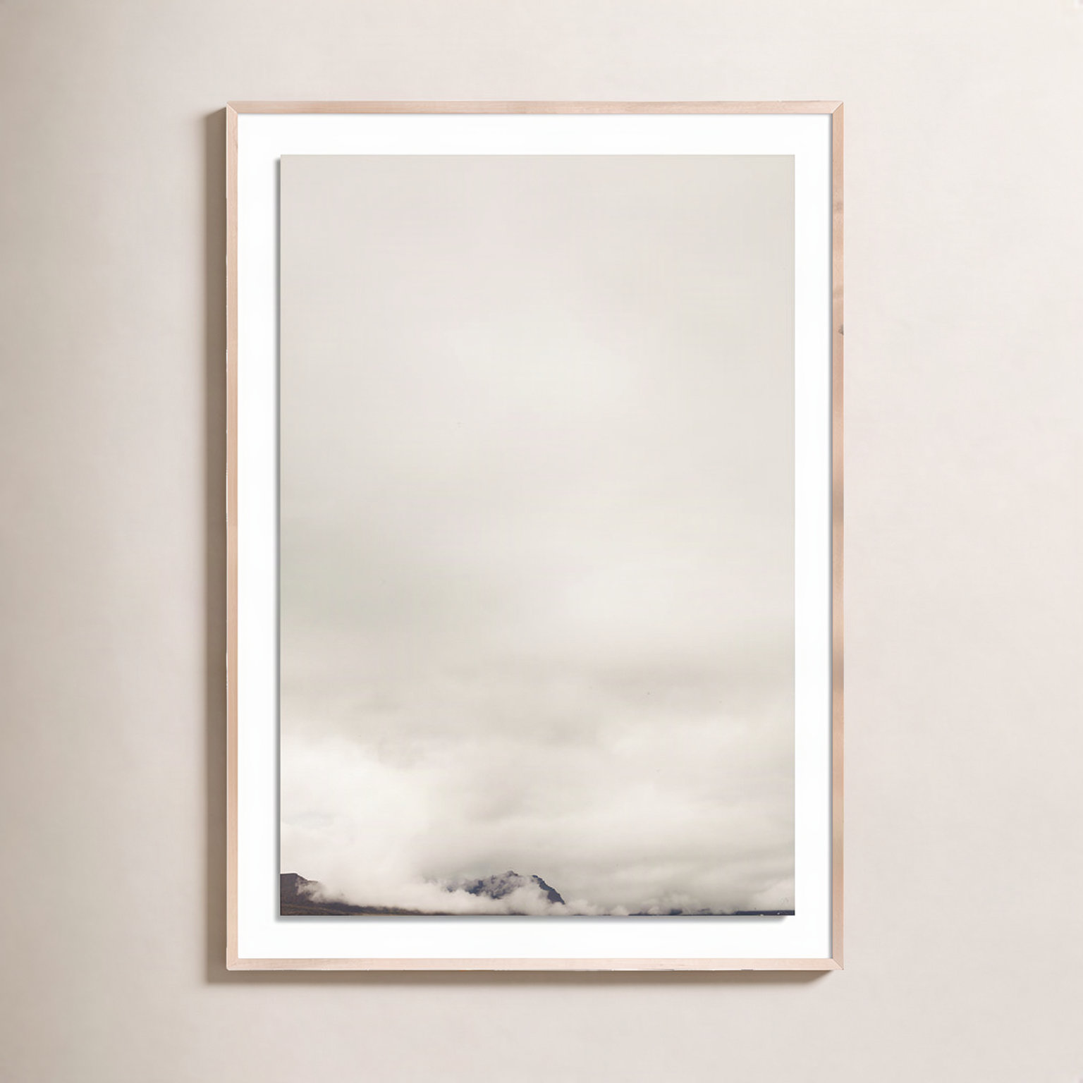 Clouds "Clouds 11" Print by Riley Ryan, 60" H x 42" W x 2.5" D, Natural