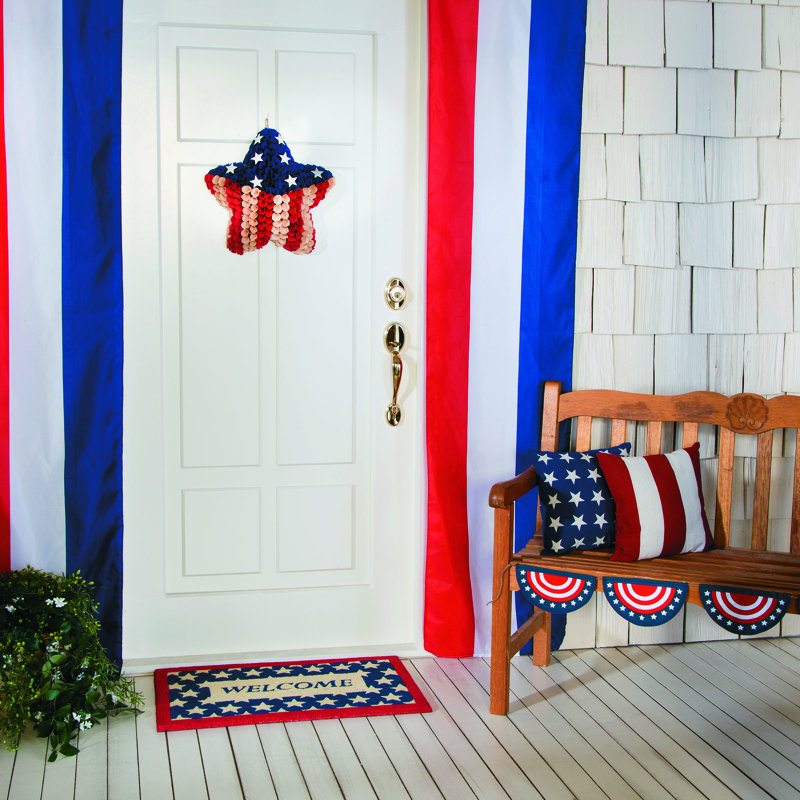 Patriotic Pillow Set, 4th Of July, Front Porch, Outdoor/indoor, Home Decor, 2 Pieces. 14" X 14"
