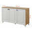 Console moderne avec 3 portes, finition chêne saphir et noyer, 47,2 po x 28,3 po x 14,6 po | Panneau de particules enduit 100% mélamine, assemblage facile | Solution de rangement élégante avec charnières de frein à friction et nombreuses tablettes