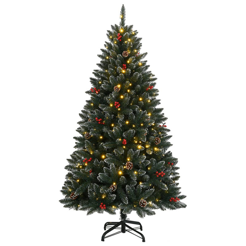 Arbre de Noël artificiel avec arbre de Noël en PVC vert, 70,9 po x 39 po, Illuminée