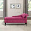 Chaise longue en velours avec accoudoir droit et espace de rangement-2132941834