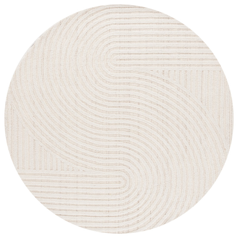 Fatimatou Southampton Hand Tufted Performance Abstract Rug, Round 6'