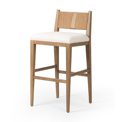 SELENE Upholstered Bar Stool with Solid Wood Frame