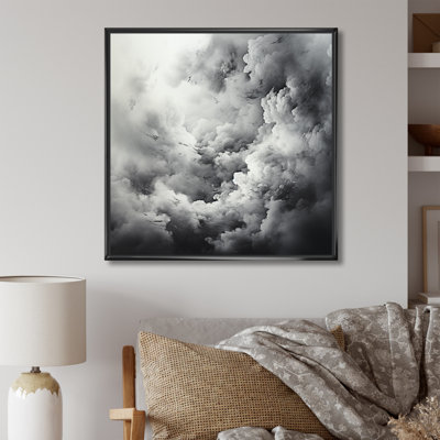 Minimalisme gris ciel tempête, reproduction d'art sur toile