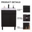 Ensemble de meuble-lavabo simple 24 po noir moderne